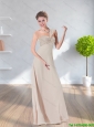 New Style 2015 Sweetheart Ruching Long Prom Dress in Champagne