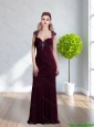 2015 Popular Burgundy Prom Dresses with Beading