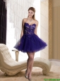 2015 Popular Spaghetti Straps Lace Prom Dress in Purple