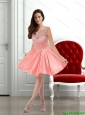New Arrivals Watermelon Scoop A Line 2015 Prom Dress with Appliques