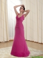 Popular V Neck Floor Length Prom Dress for 2015 Spring