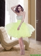 2015 Modest Beading Sweetheart A Line Prom Dress in Apple Green