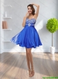 Latest Beading Empire Sweetheart Royal Blue 2015 Bridesmaid Dress
