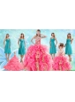 Beading Multi Color Ball Gown Quinceanera Dress and Ruching Knee Length Dama Dresses and Ruffles  Spaghetti Straps Little Girl Dress