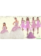 Elegant Ruffles Multi Color Quinceanera Dress and Pink Short Dama Dresses and 2015 Straps Ruffles Little Girl Dress