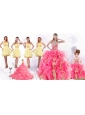 Perfect Beading and Ruffles Quinceanera Dress and Beading Yellow One Shoulder Dama Dresses and Multi Color Ball Gown Pageant Dresses for Little Girl