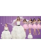 Strapless Beading White Quinceanera Dress and Baby Pink Sweetheart Short Prom Dresses and White Straps Beading Little Girl Pageant Dress
