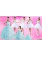 Strapless Ruffles Elegant Quinceanera Dress and Pretty Sweetheart Beading Prom Dress and Ruffles Baby Bule Little Girl Pageant Dress
