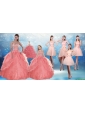 2015 Perfect Sweetheart Beading Quinceanera Dress and Cute Bownot Prom Dresses and Halter Top Watermelon Little Girl Dress