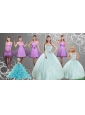 Cheap Sweetheart Beading Quinceanera Dress and Lilac Short Prom Dresses and Apple Green Spaghetti Straps Beading Pageant Dresses for Little Girl