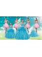 Baby Blue Ball Gown Pick Ups Quinceanera Dress and Beading Rose Pink Short Dama Dresses and Pick Ups Little Girl Dress