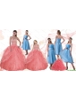 Discount Sweetheart Beading and Ruffles Quinceanera Dress and Strapless Hand Made Flower Dama Dresses and Halter Top Beading Little Girl Dress