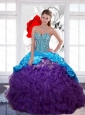 Beautiful Sweetheart Beading and  Ruffled Layers Quinceanera Gown for 2015 Spring