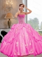 2015 Custom Made  Strapless Ball Gown Quinceanera Dresses with Appliques