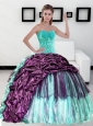 2015 Custom Made Sweetheart Quinceanera Dress with Pick up and Ruffles