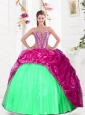 2015 Fashionable Sweetheart Sweet 16 Dresses with Beading and Pick Ups