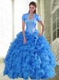 Custom Made Appliques and Ruffles Sweetheart Quinceanera Dresses for 2015