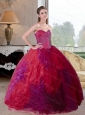 Custom Made Multi Color 2015 Quinceanera Gown with Beading and Ruffles