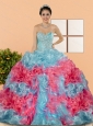 Custom Made Multi Color 2015 Sweet 15 Dresses with Beading and Ruffles