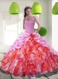 2015 Classical Pick Ups and Ruffles Sweet 16 Dresses in Multi Color