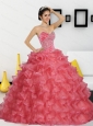 2015 Elegant Sweetheart Sweet 16 Dresses with Appliques and Ruffled Layers