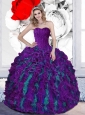 2015 Pretty Beading and Ruffles Sweetheart Multi Color Quinceanera Dresses
