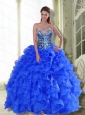 Popular Strapless 2015 Sweet 16 Dresses with Beading and Ruffles