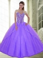 The Brand New Style Sweetheart 2015 Lilac Sweet 16 Dresses with Beading