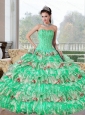 Unique Beading and Ruffled Layers Quinceanera Dresses for 2015