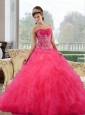 2015 Puffy Ball Gown Sweet 15 Dresses with Ruffles and Appliques