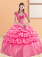 Cute Sweetheart 2015 Quinceanera Gown with Appliques and Pick Ups
