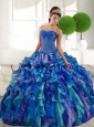 Cute  Sweetheart 2015 Quinceanera Gown with Appliques and Ruffles