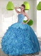 2015  Perfect Sweetheart Quinceanera Dresses with Beading and Ruffles