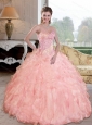 Perfect  Beading and Ruffles Sweetheart Quinceanera Dresses for 2015