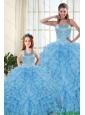 2015 Pretty Sweetheart Baby Blue Princesita Dresses with Beading