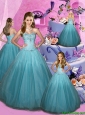 2015 Elegant Beading Sweet Princesita Quinceanera Dresses in Blue