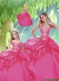 Cheap Sweetheart Beading 2014 Princesita Dresses in Hot Pink