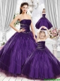 Gorgeous Purple Quinceanera Princesita Dress with Beading