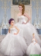 Modest Sweetheart White Princesita Dresses with Appliques and Ruffles