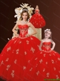 Newest Sweetheart Appliques Red Dresses for Princesita