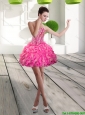 Popular Mini Length Sweetheart Beading and Ruffles Prom Dress for 2015