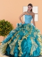2015 Beautiful Sweetheart Quinceanera Dress with Beading and Ruffles