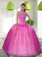 2015 Elegant Beading Sweetheart Ball Gown Quinceanera Dresses