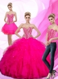 Gorgeous 2015 Beading and Ruffles Sweetheart Quinceanera Dresses