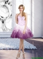 Romantic Multi Color Short Prom Dress with Beading and Ruffles for 2015