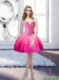 2015 Popular Sweetheart Beading and Ruffles Prom Dress in Multi Color