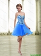 Fashionable Short Embroidery Royal Blue Prom Dresses for 2015