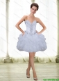 Perfect Short Beading and Ruffles White 2015 Prom Dress with Sweetheart