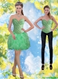 Detachable Apple Green Beading and Ruffles Prom Dress for 2015