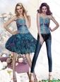 2015 Detachable Appliques and Pick Ups Multi Color Prom Dress